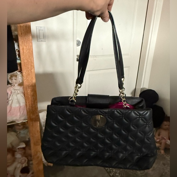Kate Spade Elena Astor Court Black Quilted Leather Satchel/Shoulder Bag/Tote - Picture 5 of 9